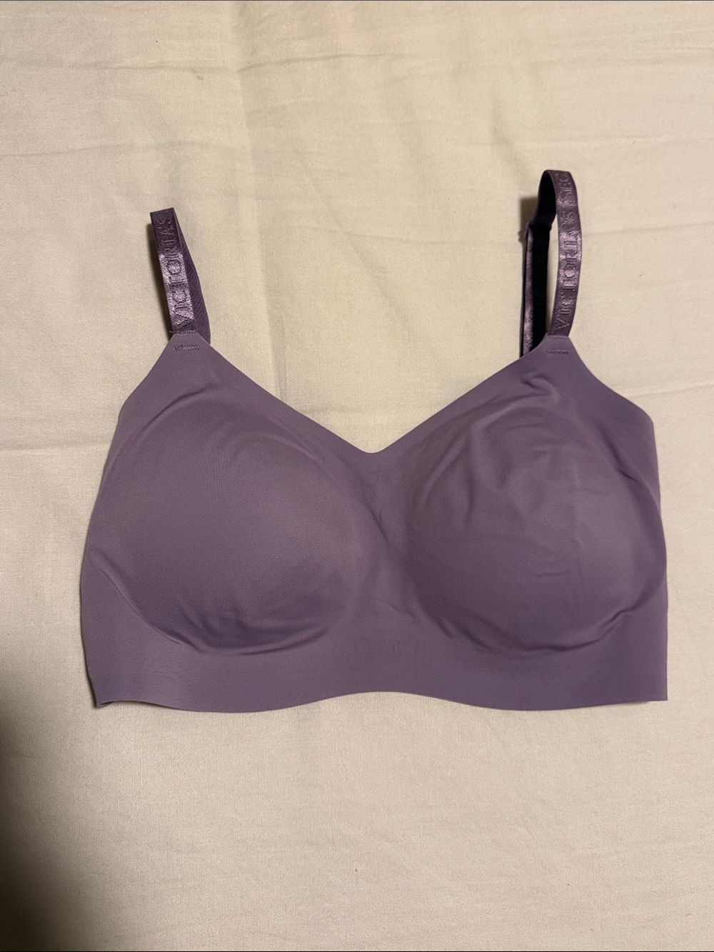 Victoria's Secret Lavender Seamless Wireless Bra with Logo Straps